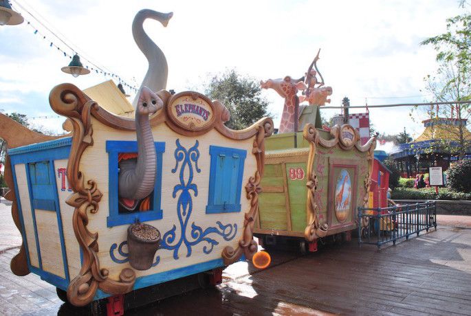 Walt Disney World Magic Kingdom pools and kids splash areas circus