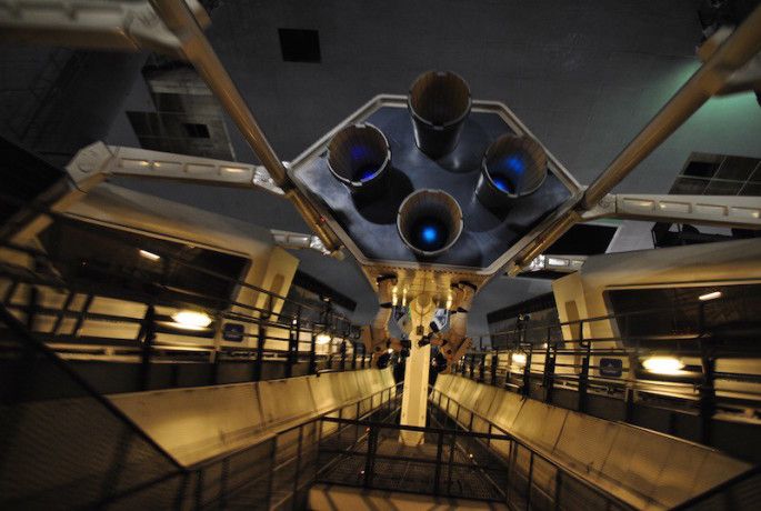 space mountain with the lights on