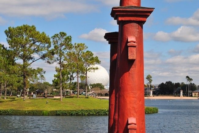 views of spaceship earth from world showcase