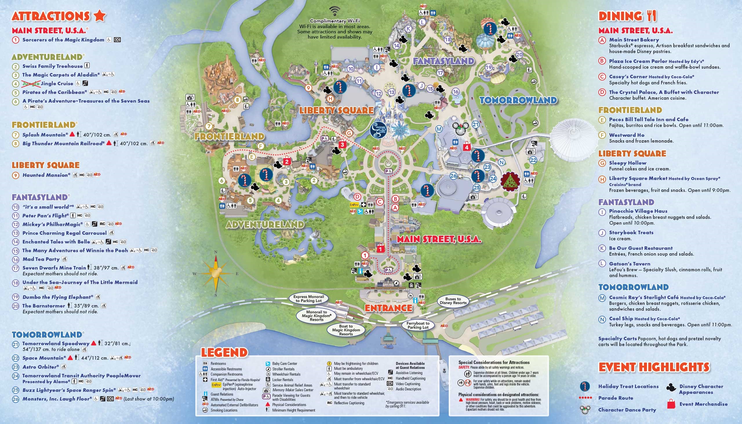 2015 Mickeys Very Merry Christmas Pary Map Guide Map