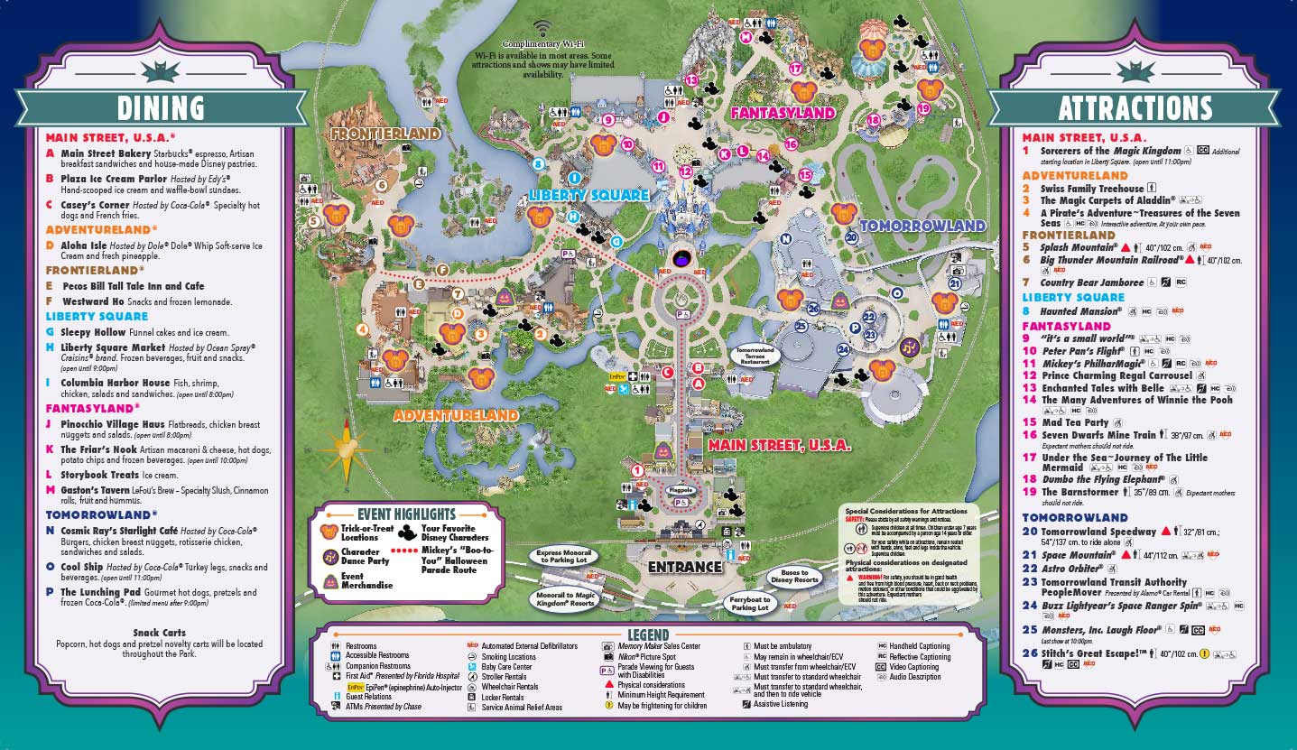 2015 mickey's not so scary halloween party map back