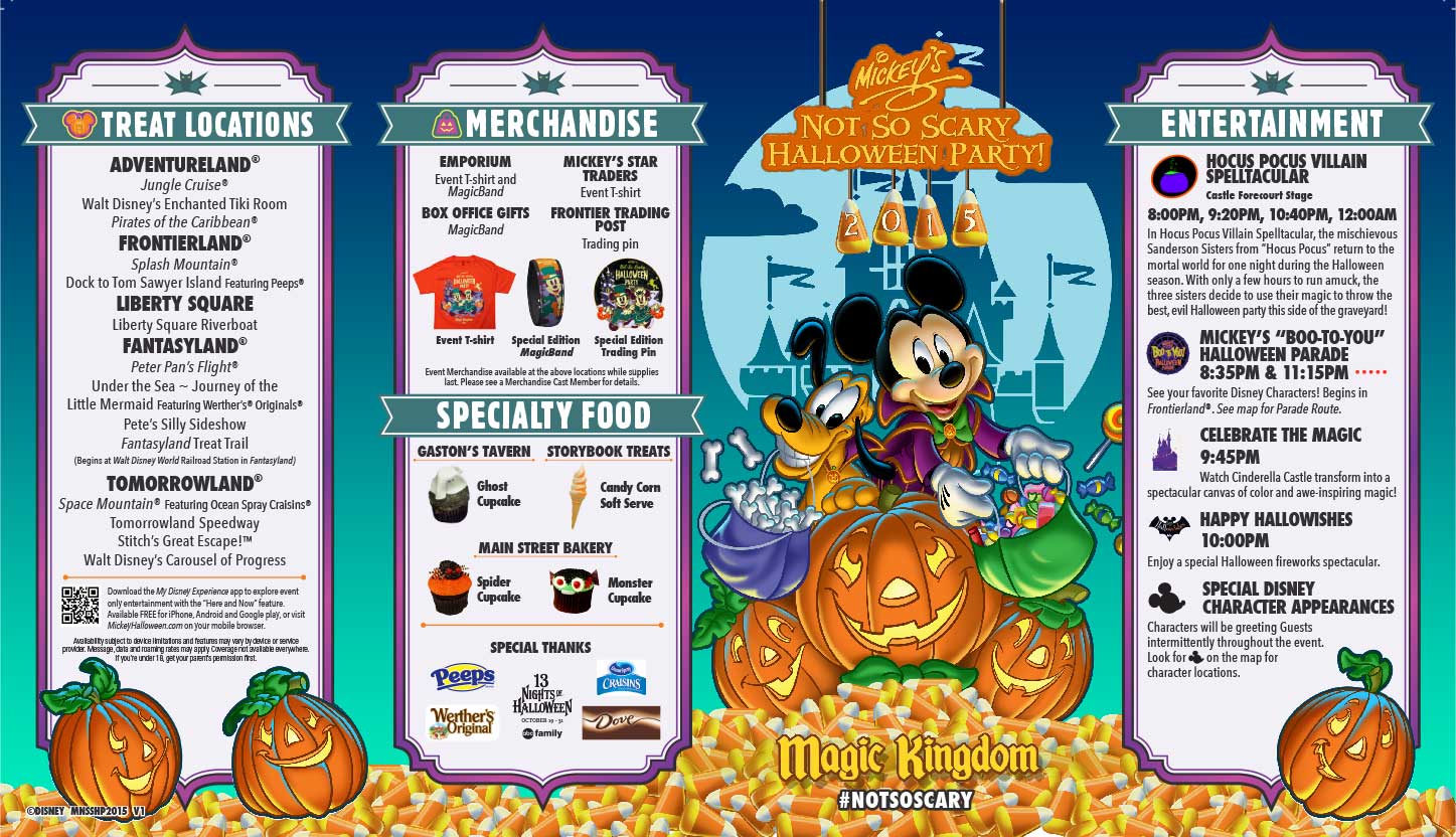 2015 mickey's not so scary halloween party map front