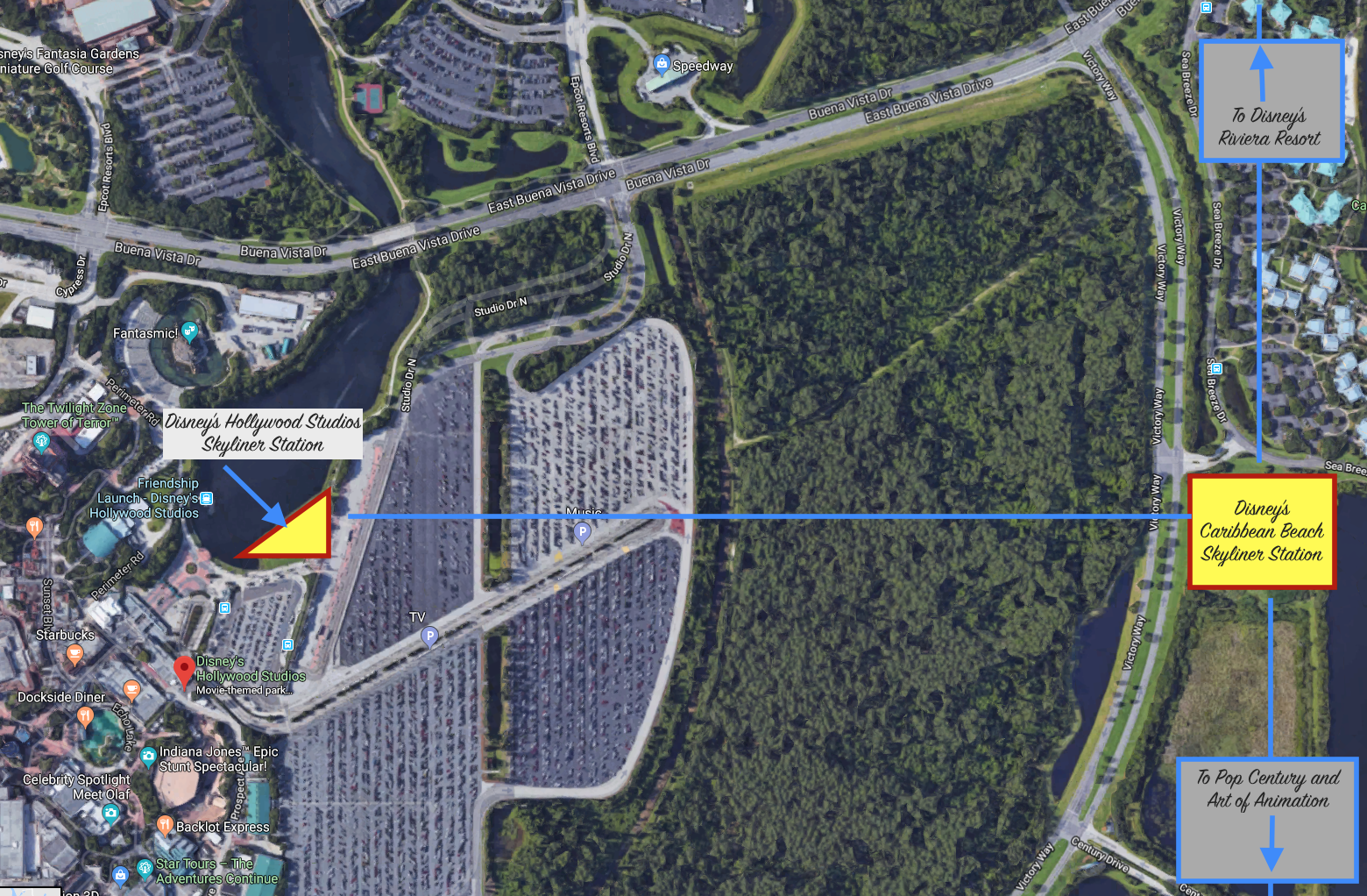 Disney World Skyliner Map Caribbean Beach Resort