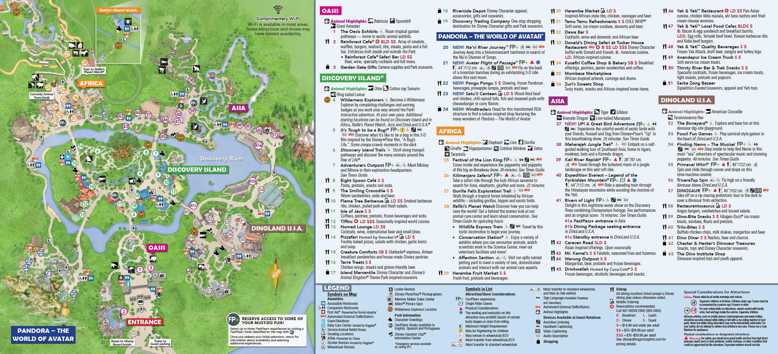 Disney's Animal Kingdom Map (Walt Disney World) WDW Kingdom