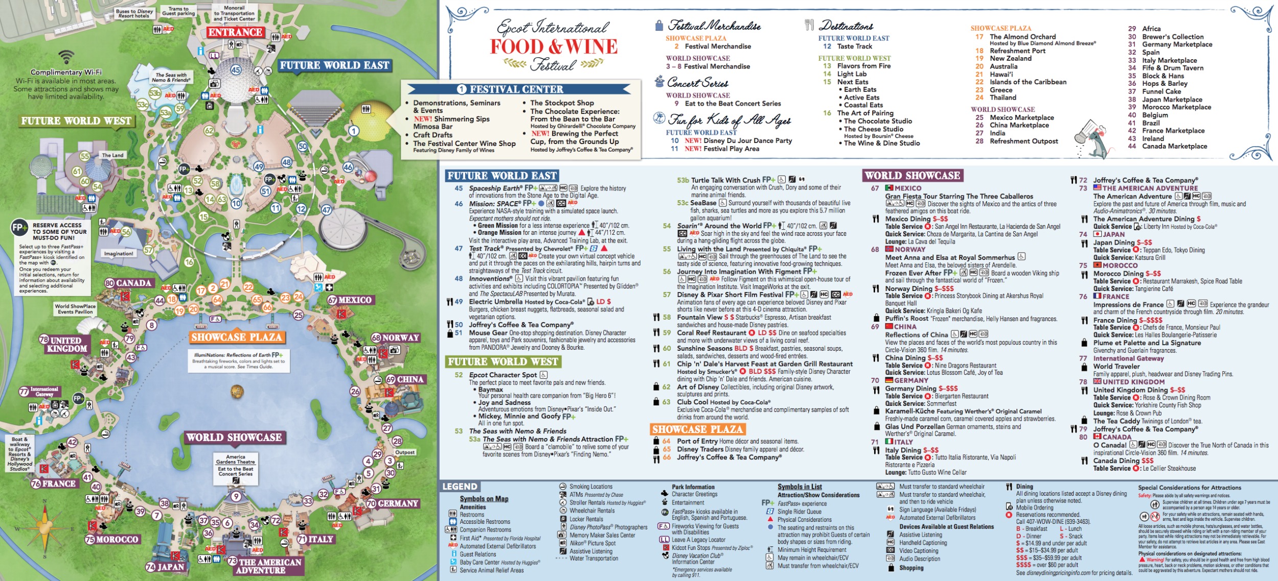 Details about   24th Epcot International Food & Wine Festival 2019 Festival Fold Out Guidemap 