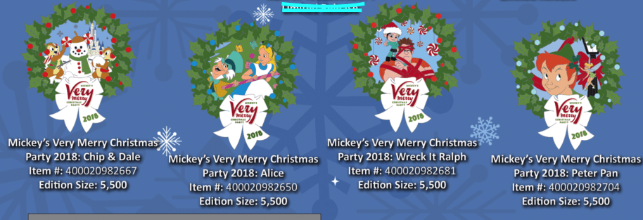 mickey's very merry christmas party limited edition wreath pins