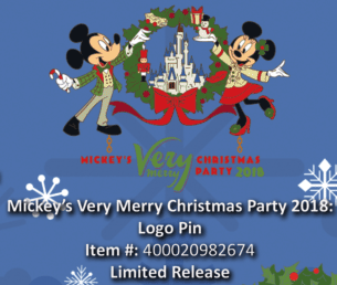 mickey's very merry christmas party logo pin
