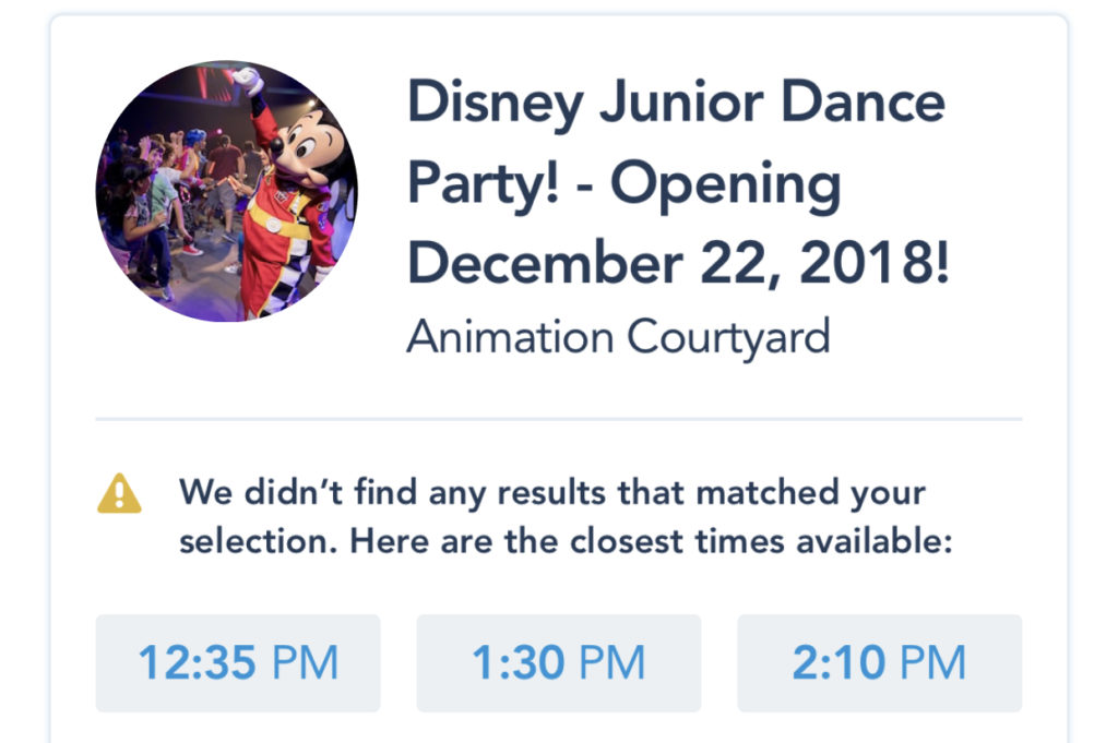 disney junior dance party fastpass